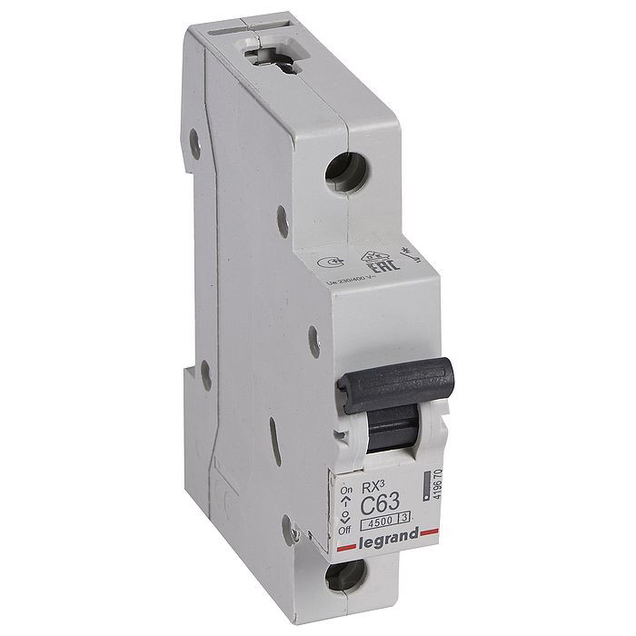 Автоматический выключатель Legrand RX3 419670 1P C 63A 4,5 кА