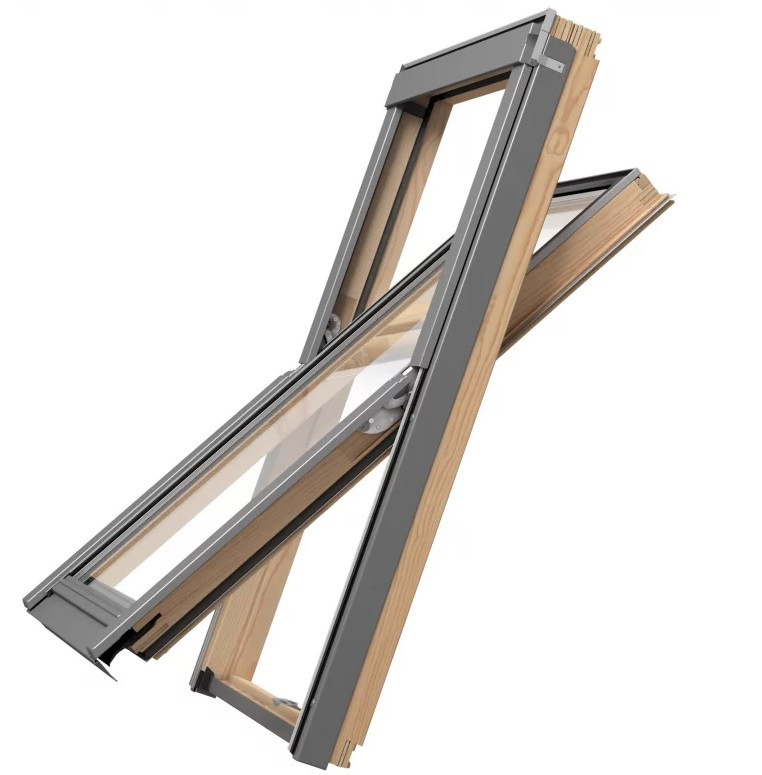 Окно мансардное однокамерное Rooflite+ Slim Pine DPY M6A B900 Plus 780х1180 мм ручка снизу