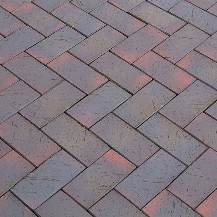 Брусчатка клинкерная Lode Etna темно-пестрая шероховатая 200х100х52 мм