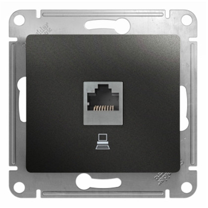 Механизм компьютерной розетки Schneider Electric Glossa GSL000781K RJ45 одноместный антрацит