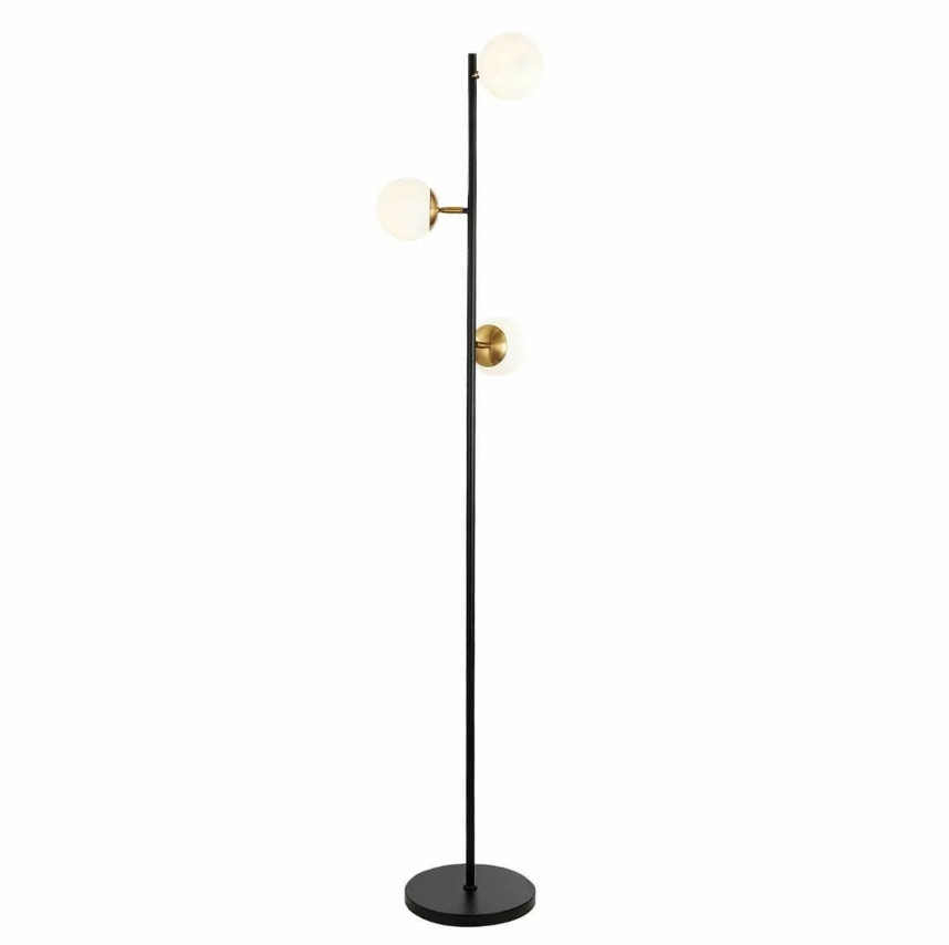 Светильник напольный Evoluce Forli SLE220405-03 E27 3х60W черный/латунь/белый
