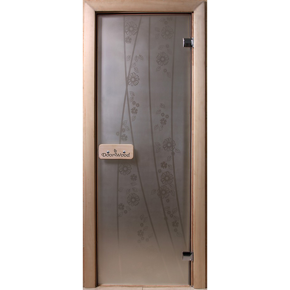 Дверь для бани DoorWood Сатинит Весна Цветы