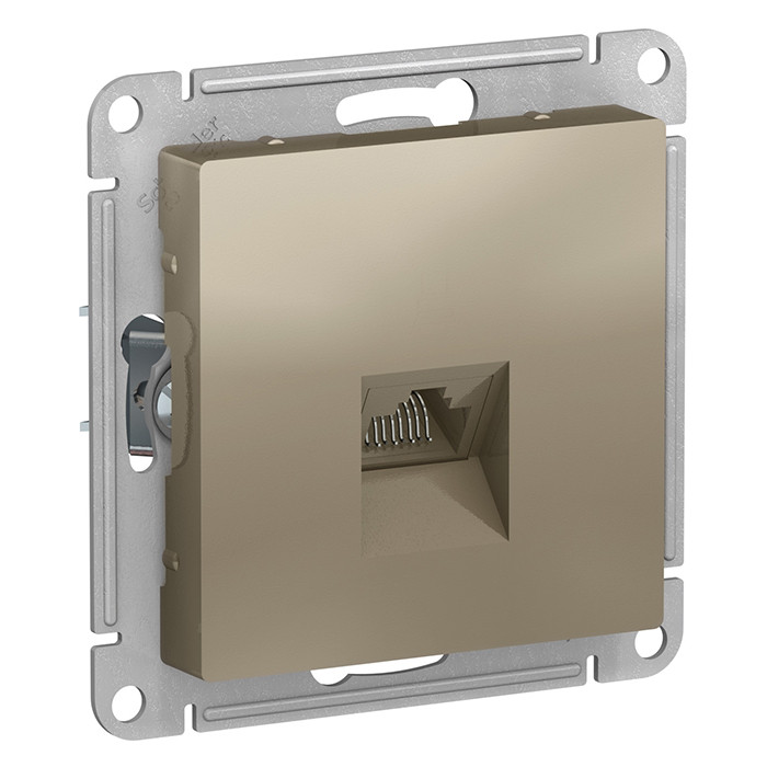 Механизм компьютерной розетки Schneider Electric AtlasDesign ATN000583 RJ45 оконечный одноместный шампань